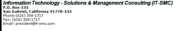 Information Technology - Solutions & Management Consulting (IT-SMC)